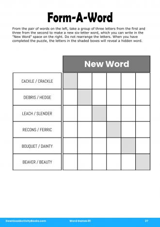 Form-A-Word #27 in Word Games 81
