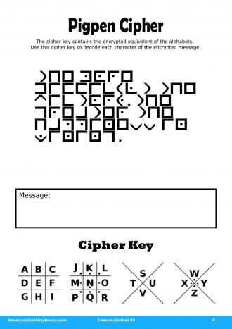 Pigpen Cipher #8 in Teens Activities 83