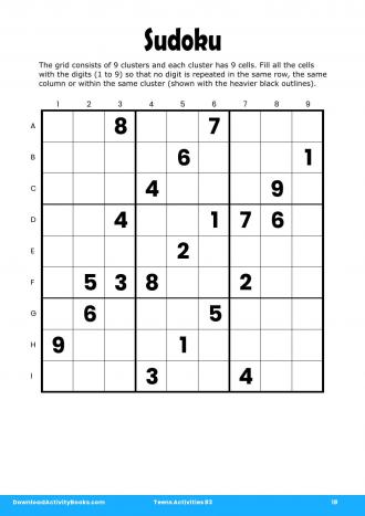 Sudoku #18 in Teens Activities 83