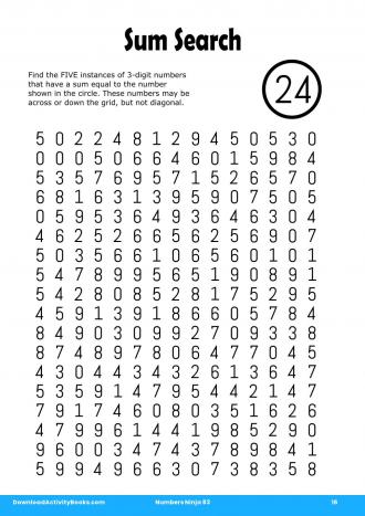 Sum Search #16 in Numbers Ninja 83