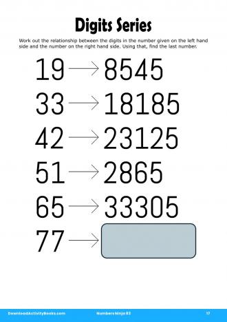 Digits Series #17 in Numbers Ninja 83