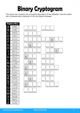 Binary Cryptogram in Adults Activities 84