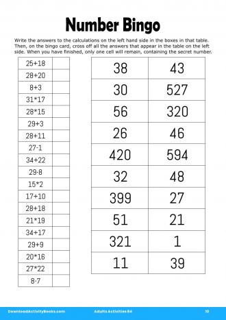 Number Bingo in Adults Activities 84