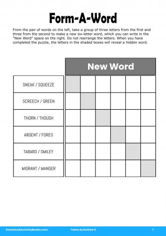 Form-A-Word #7 in Teens Activities 11