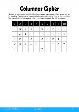 Columnar Cipher #2 in Super Ciphers 84