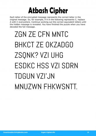 Atbash Cipher #21 in Super Ciphers 84