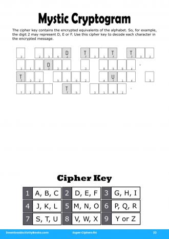 Mystic Cryptogram #22 in Super Ciphers 84