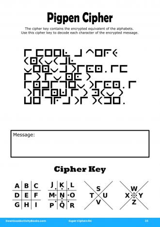 Pigpen Cipher #23 in Super Ciphers 84
