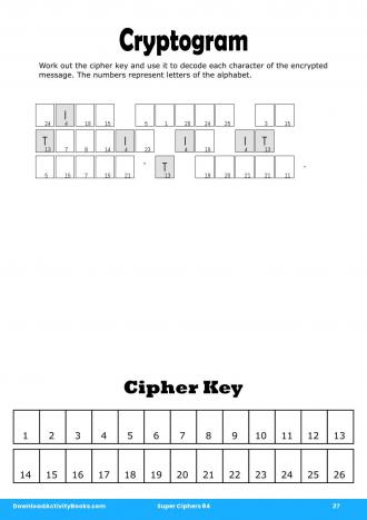 Cryptogram #27 in Super Ciphers 84
