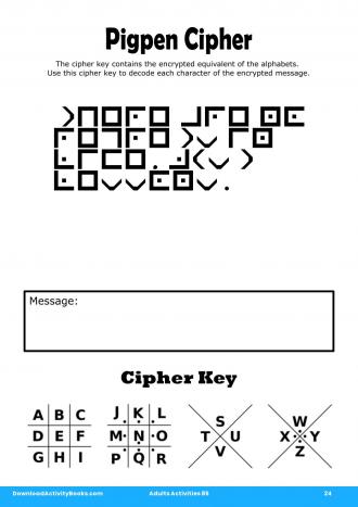 Pigpen Cipher #24 in Adults Activities 85