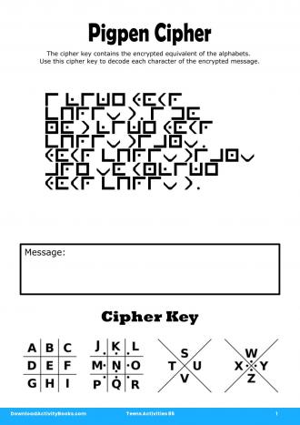 Pigpen Cipher in Teens Activities 85