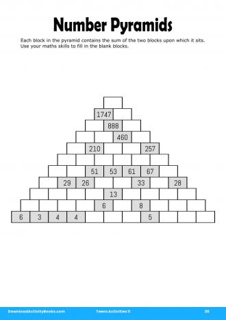 Number Pyramids in Teens Activities 11