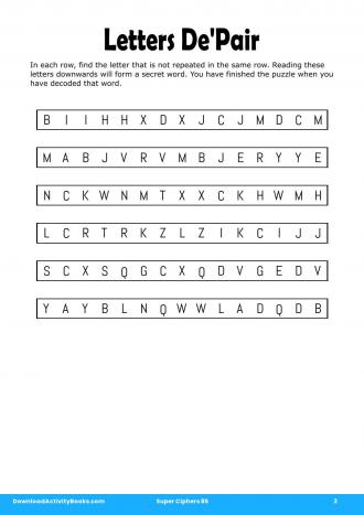 Letters De'Pair #3 in Super Ciphers 85
