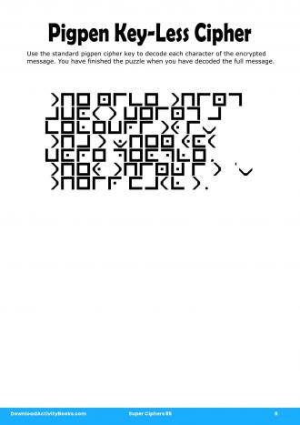 Pigpen Cipher #6 in Super Ciphers 85