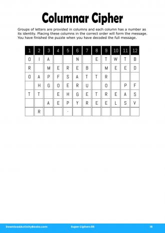 Columnar Cipher #16 in Super Ciphers 85