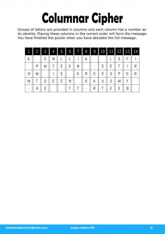 Columnar Cipher #12 in Super Ciphers 86