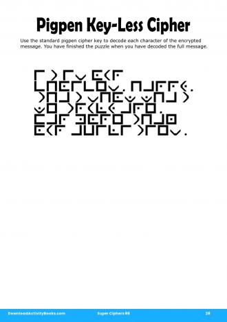 Pigpen Cipher #28 in Super Ciphers 86