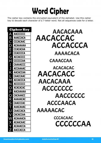Word Cipher in Adults Activities 87