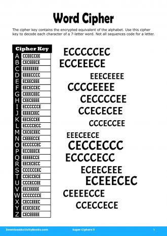 Word Cipher #1 in Super Ciphers 11