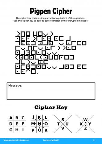 Pigpen Cipher #8 in Teens Activities 87
