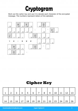 Cryptogram in Super Ciphers 11