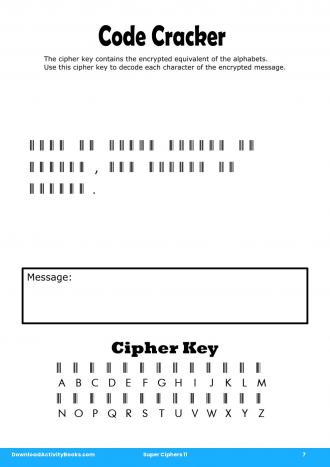 Code Cracker #7 in Super Ciphers 11