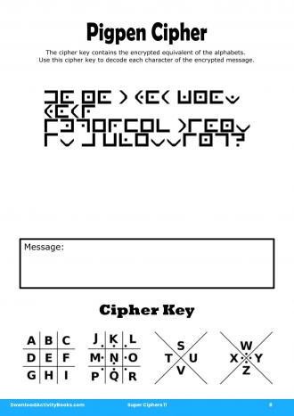 Pigpen Cipher #8 in Super Ciphers 11