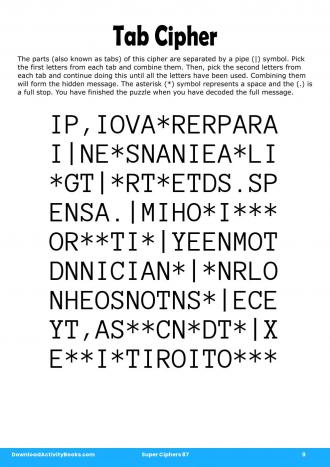 Tab Cipher #9 in Super Ciphers 87