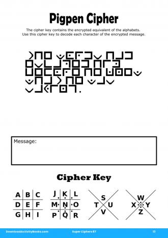 Pigpen Cipher #13 in Super Ciphers 87