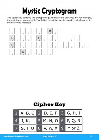 Mystic Cryptogram #18 in Super Ciphers 87