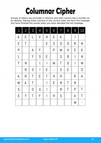 Columnar Cipher #19 in Super Ciphers 87