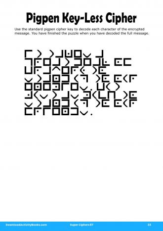 Pigpen Cipher #23 in Super Ciphers 87