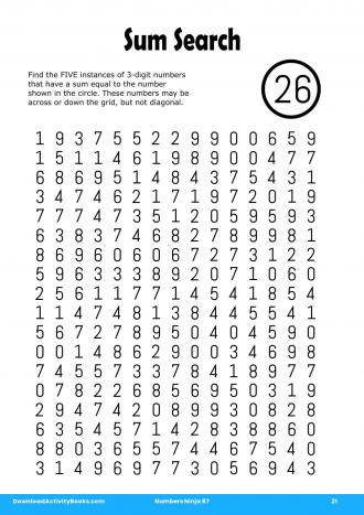 Sum Search #21 in Numbers Ninja 87