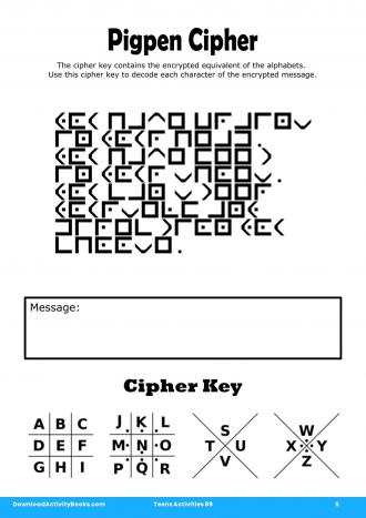 Pigpen Cipher #5 in Teens Activities 89