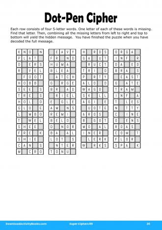 Dot-Pen Cipher #20 in Super Ciphers 89