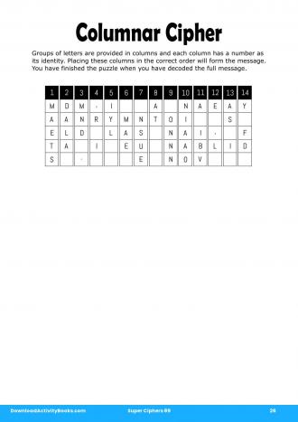 Columnar Cipher #26 in Super Ciphers 89
