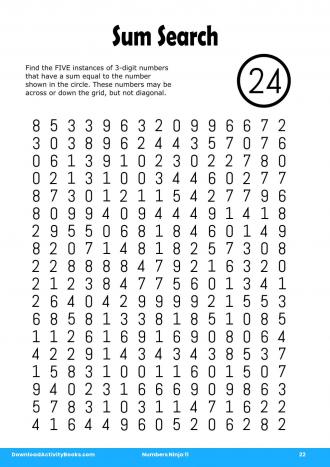 Sum Search #22 in Numbers Ninja 11