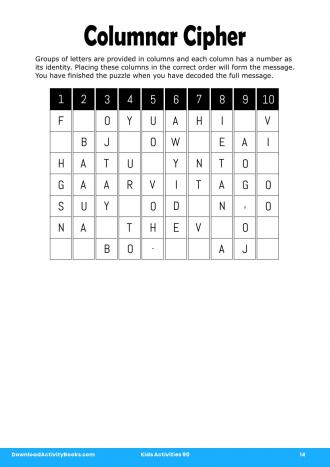 Columnar Cipher #14 in Kids Activities 90