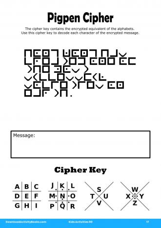 Pigpen Cipher #17 in Kids Activities 90