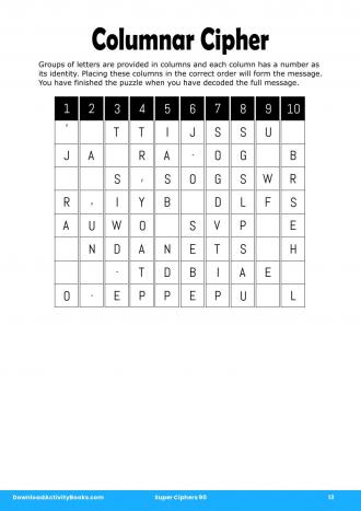 Columnar Cipher #13 in Super Ciphers 90