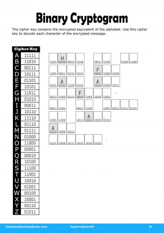 Binary Cryptogram in Super Ciphers 90