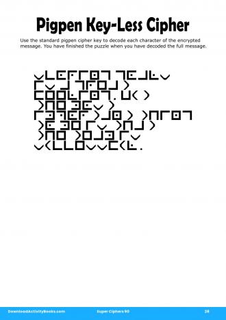 Pigpen Cipher #28 in Super Ciphers 90