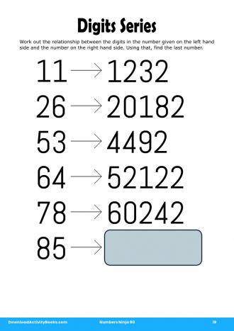 Digits Series in Numbers Ninja 90
