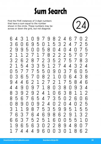 Sum Search #28 in Numbers Ninja 90