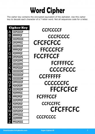 Word Cipher in Super Ciphers 91