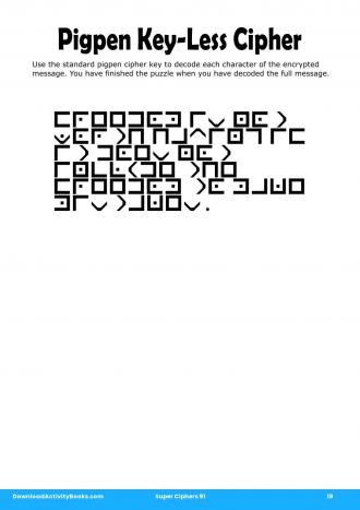 Pigpen Cipher #19 in Super Ciphers 91