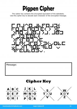 Pigpen Cipher #24 in Super Ciphers 91