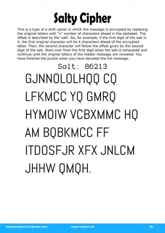 Salty Cipher #25 in Super Ciphers 91