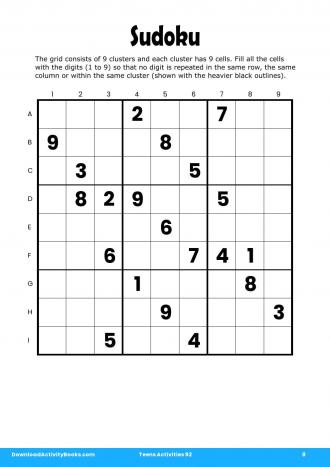 Sudoku in Teens Activities 92