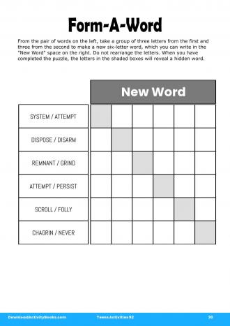 Form-A-Word in Teens Activities 92